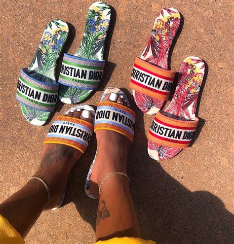 dior kaleidoscope slides|Dior leather sandals.